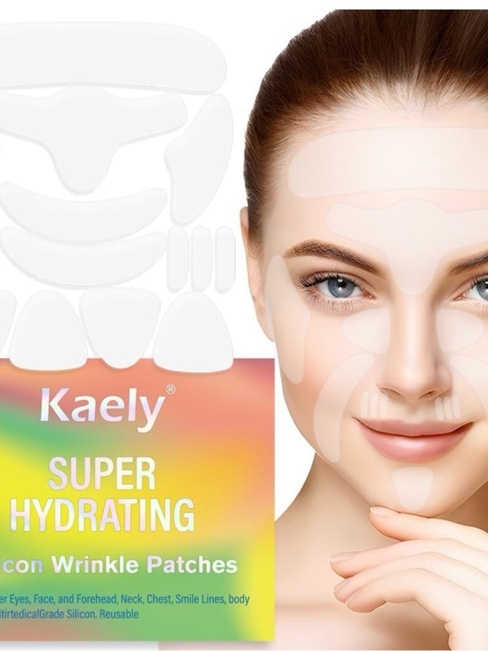 Super Hydrating Silicone Face & Wrinkle Patch Set — White